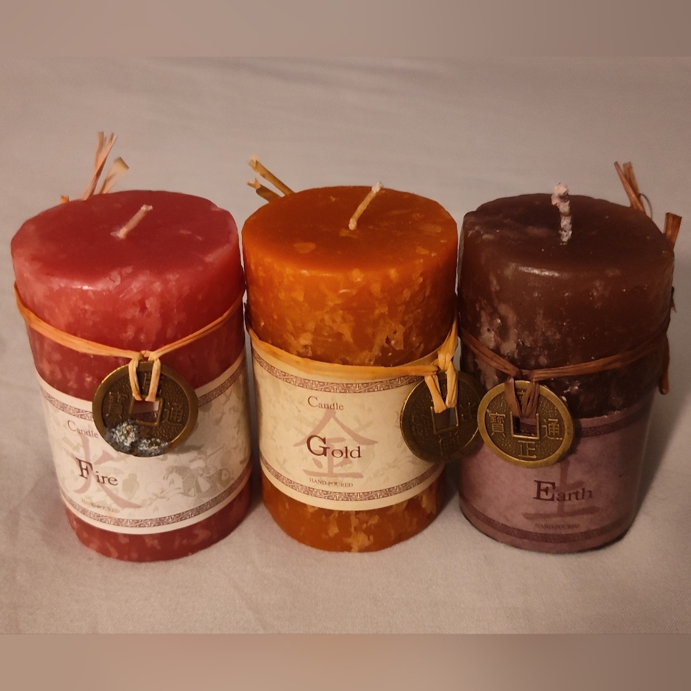 Fire, Gold, and Earth Scented Candle Set